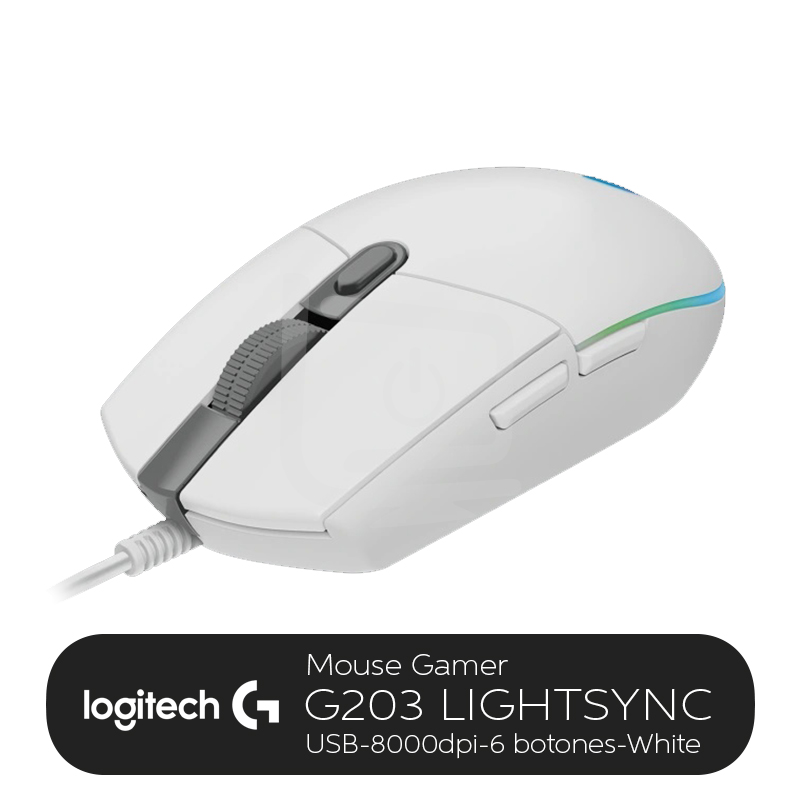 MOUSE LOGITECH USB GAMING G203 BLANCO