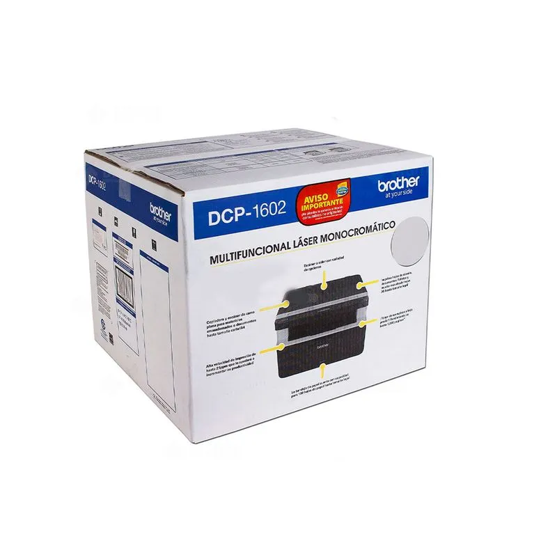IMPRESORA LASER BROTHER DCP-1602 MULTIFUNCIONAL, MONOCROMATICA, NO WIFI