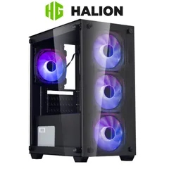 CASE HALION INFINITY 417 4X ARGB V/TEMPLADO  C/FUENTE 600W ATX BK