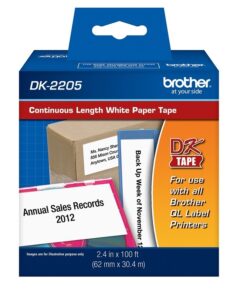 PAPEL ETIQUETA BROTHER DK-2205 2-3/7  ROLLO CONTINUO- 62MM X 30.48 METROS