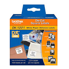 PAPEL ETIQUETA BROTHER DK-1221 23mm x 23mm, ROLLO PRE CORTADAS, 1000 etiquet