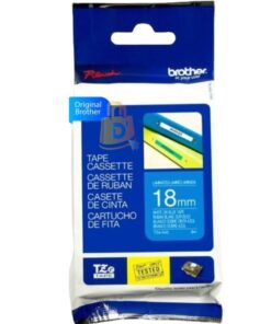 CINTA BROTHER TZE-545 WHITE ON BLUE 3/4 ( 18MM/8MTS)