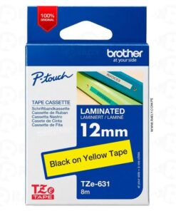 CINTA BROTHER TZE-631 BLACK ON YELLOW 12MM (8.M)