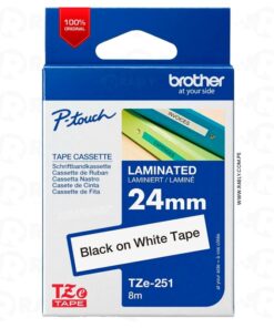 CINTA BROTHER TZE-251 BLACK ON WHITE 1 (24MM)
