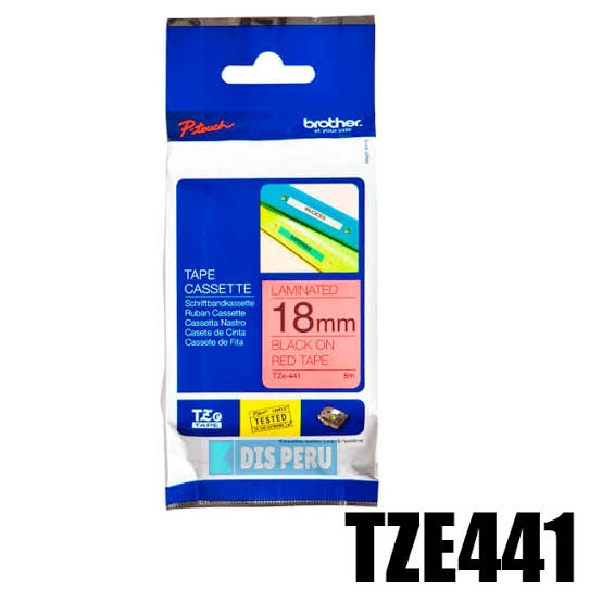 CINTA BROTHER TZE-441 BLACK ON RED 18MM (3/4)