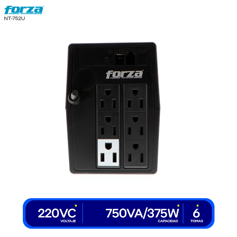 UPS FORZA 750VA NT-752U 750VA/375W 6 out Autonomia 25 min.