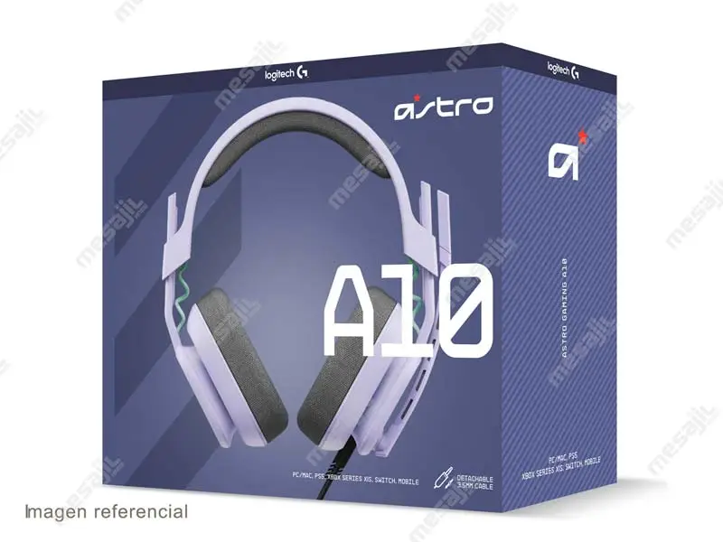 AUDIFONO LOGITECH ASTRO A10 GEN 2 HEASET, KEEP PLAYING LILA(PC/MAC/PS5/XBOX