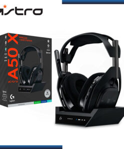 AUDIFONO LOGITECH ASTRO A50 X LIGHTSPEED, MICROFONO, BT/PS5/PS4/PC/MAC + BASE BLACK GAMING BLACK
