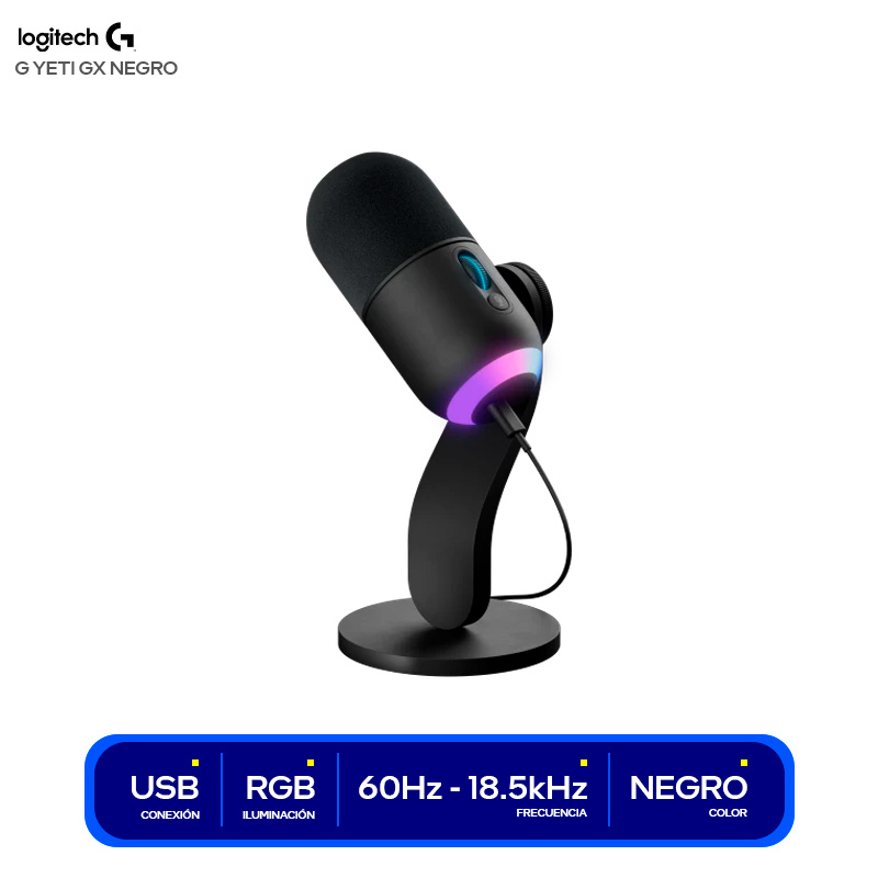 MICROFONO YETI GX USB SUPERCARDIOID / BLACK PROFESIONAL RGB LIGHTSYNC