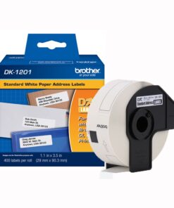 PAPEL ETIQUETA BROTHER DK-1201, (29 x 90 mm) - 400 unid. ROLLO PRECORTADA