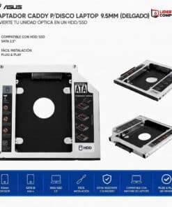 ADAPTADOR CADDY P/DISCO LAPTOP  9.5MM (DELGADO)