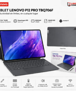 TABLET LENOVO P12 PRO TBQ706F 12.6IN OLED SNAPDRAGON 870, RAM 8GB, SSD 256GB,  LAPIZ, TECLADO, ANDROID 11,  CLOUD GRAY