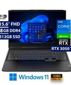 LAPTOP LENOVO IDEAPAD GAMING 3 15IAH7 CI7-12700H 2.3GHZ, DDR4 RAM 8GB, SSD 512GB,4GB RTX3050TI, 15.6IN FHD, W11 HOME, GREY, TEC. ING.