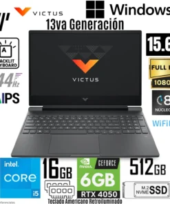 LAPTOP HP VICTUS 15-FA2082, I5-13420H, RAM DDR4 16GB, SSD 512GB, RTX 4050 6GB, 15.6 FHD (1920*1080) 144HZ, WIN11