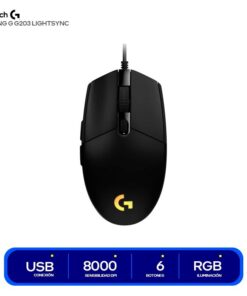 MOUSE LOGITECH G203 LIGHTSYNC OPTICAL 8000 DPI RGB GAMING BLACK