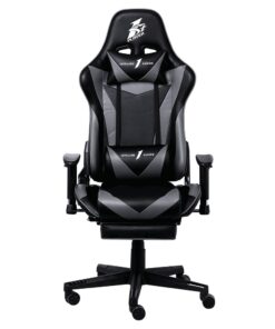 SILLA GAMER 1ST PLAYER FK3 CON POSAPIES NEGRO/GRIS CON ALMOHADILLA MASAJEADORA