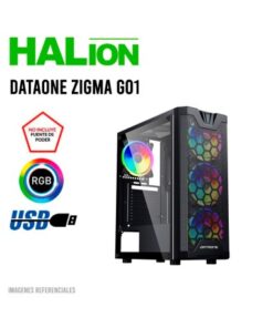 CASE DATAONE ZIGMA G01, ATX, MALLA, 4F ARGB, S/FUENTE