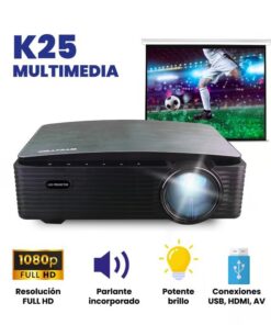PROYECTOR BYINTEK K25 MULTIMEDIA BY102, 3500 LUMENES, FULL HD (1080P) 1920X1080, HDMI, USB, AV Y SALIDA DE AUDIO