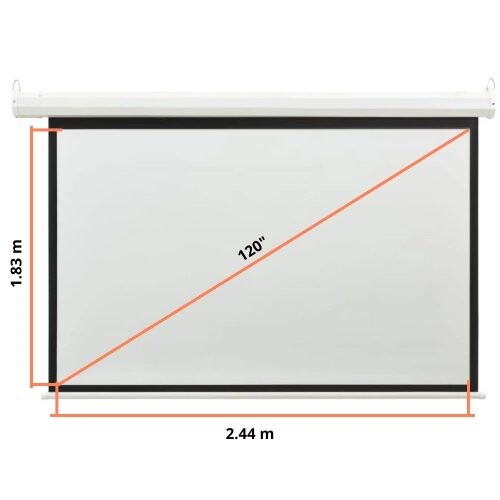 ECRAN RETRACTIL 120IN (2.44 X 1.83 Mts), MATERIAL PVC/BLANCO