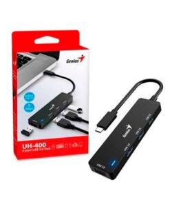 HUB GENIUS UH-400 USB-C, 4 PUERTOS USB 3.0 BLACK