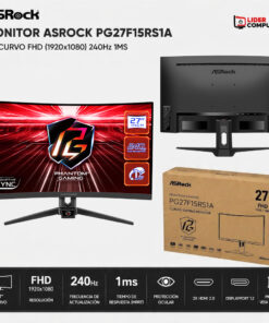 MONITOR ASROCK  PG27F15RS1A 27IN CURVO 240HZ, 1MS, RESOLUCION FHD (1920X1080) 2 X HDMI 2.0 DISPLAYPORT 1.2