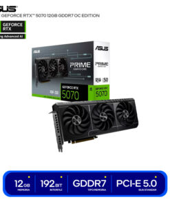 TARJETA DE VIDEO ASUS PRIME GEFORCE NVIDIA RTX5070 OC EDITION 3X FANS, 12GB GDDR7, 256BIT, PCI E 5.0