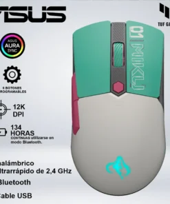 MOUSE ASUS TUF GAMING P521 HATSUNE MIKU 01 EDITION MINI WIRELESS 2.4GHZ, BLUETOOTH, USB