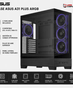 CASE ASUS A31 PLUS ARGB S/FUENTE BLACK 4 FANS