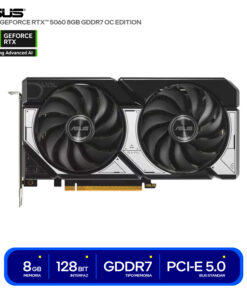 TARJETA DE VIDEO ASUS DUAL GEFORCE NVIDIA RTX 5060 OC EDITION 2 FANS, 8GB GDDR7