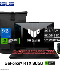 LAPTOP ASUS TUF F16 GAMING FX607VJB-RL209 CI5-210H, RAM 8GB DDR5, SSD 512GB NVME, RTX3050 6GB, 16IN WUXGA 144HZ, (INCLUYE MOUSE P309 TUF GAMING M3 + MOCHILA TUF) MECHA GRAY