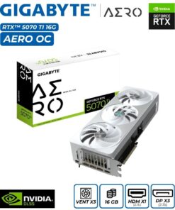 TARJETA DE VIDEO  GIGABYTE GEFORCE NVIDIA RTX 5070 TI AERO OC 3X FANS, 16GB, GDDR7, 256BIT, PCI E 5.0