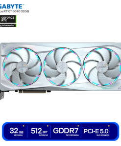 TARJETA DE VIDEO GIGABYTE AORUS MASTER ICE GEFORCE NVIDIA RTX 5090 OC EDITION 3X FANS, 32GB, GDDR7, 512 BITS