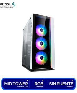 CASE DEEPCOOL MATREXX 55 V3  WHITE SIN COOLER, SOPORTA SIST, ENFRIAM.  DE 3 COOL