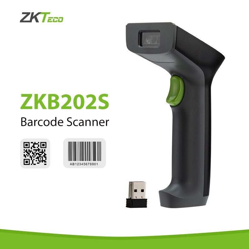 LECTOR COD. BARRAS ZKTECO ZKB202S 2D, QR INALAMBRICA 50MTS, S/N BASE BLACK