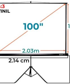 ECRAN C/TRIPODE 100IN (2.03 X 1.52 MTS), MATERIAL PVC/BLANCO