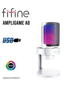 MICROFONO FIFINE AMPLIGAME A8 RGB WHITE USB-C,GAMING