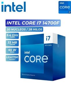 PROCESADOR INTEL CORE I7 14700F 2.10/5.4GHZ, 33MB INTEL SMART CACHE, LGA1700, 65W/219W