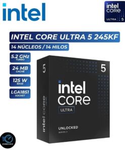 PROCESADOR CORE ULTRA 5 245KF, 5.2GHZ, 24MB, LGA1851, SIN DISIPADOR