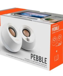 PARLANTE CREATIVE PEBBLE, 2.0, 4.4W, USB-POWER, JACK 3.5MM, WHITE