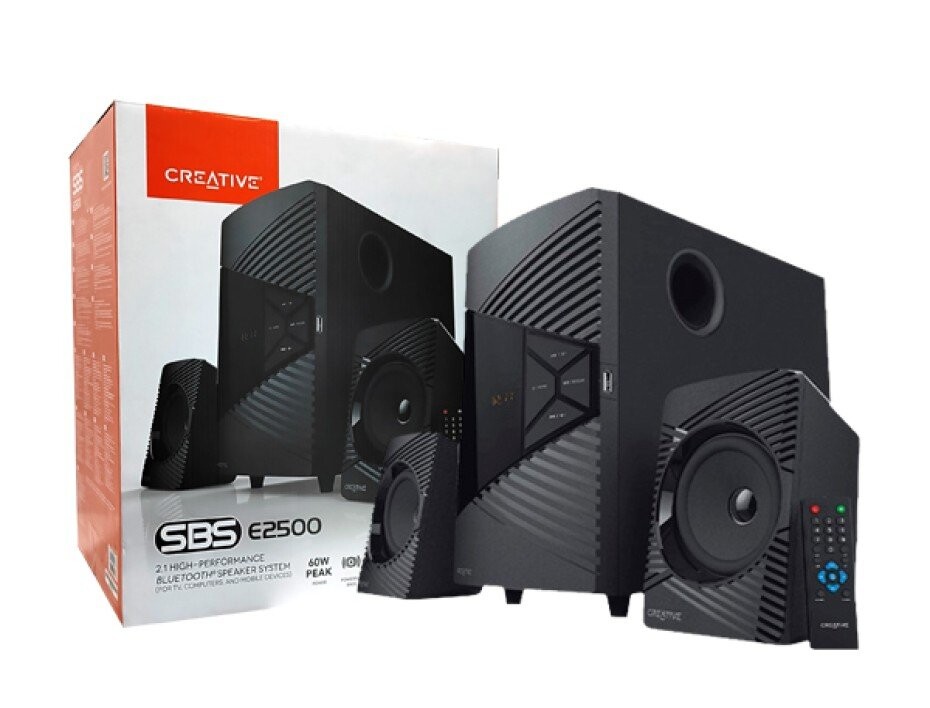 PARLANTE CREATIVE E2500 2.1 BLACK 30W RADIO,USB, BLUETOOTH