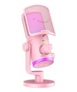 MICROFONO FIFINE AM6, CONDENSADOR, CARDIOIDE, RGB, REDUCCION DE RUIDO, PINK