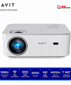PROYECTOR HAVIT, PJ207 1080P LCD, WIFI, HDMI,6000LUMENES, 160 ANSI, 40000H,T 140