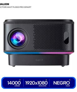 PROYECTOR HAVIT PJ300 PRO SMART 4K, 14000 LUMENES, 550 ANSI, ANDROID TV 9.0 LCD BLACK
