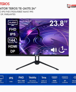 MONITOR TEROS TE-2417S 24IN PLANO IPS FHD (1920x1080)144HZ 1MS, HDMI,  DP,  PARLANTES