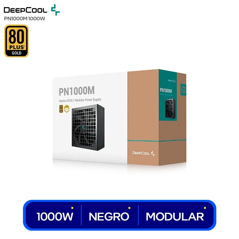 FUENTE GAMER STORM (DEEPCOOL) PN1000M, 1000W ATX 3.1, 80 PLUS GOLD/ CYBERNETICS, TOTAL MODULAR, ATX12V