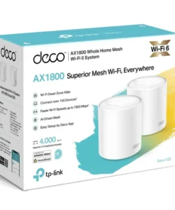 ROUTER TP-LINK MESH DECO X20 AX1800 (KIT DE 2) WIFI6, COBERTURA 4000 SQ. FT, DUAL BAND (2.4GHZ/5GHZ) 1201MBPS
