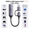 CAPTURADORA DE VIDEO UGREEN CM629 2K 30HZ HDMI A USB-A USB-C