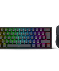 KIT 2 EN 1 REDRAGON  ESSENTIALS S143-SP-RGB TECLADO 60% MECANICO+ MOUSE BUNDLE, BLACK