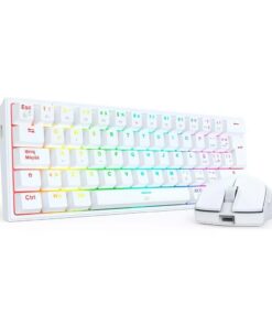 KIT 2 EN 1 REDRAGON  ESSENTIALS S143-SP-RGB TECLADO 60% MECANICO+ MOUSE BUNDLE, SWITCH RED, WHITE