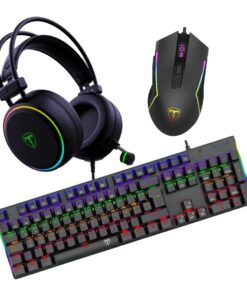 KIT 3 EN 1 T-DAGGER T-TGS009  WITCH RED, RGB USB 2.0 (TECLADO+MOUSE+AURICULAR) BLACK